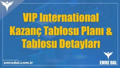 VIP International Kazanç Tablosu Planı & Tablosu Detayları